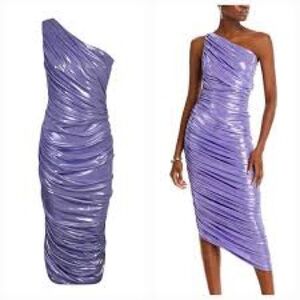 Norma Kamali Shimmering Lavender Asymmetrical Dress